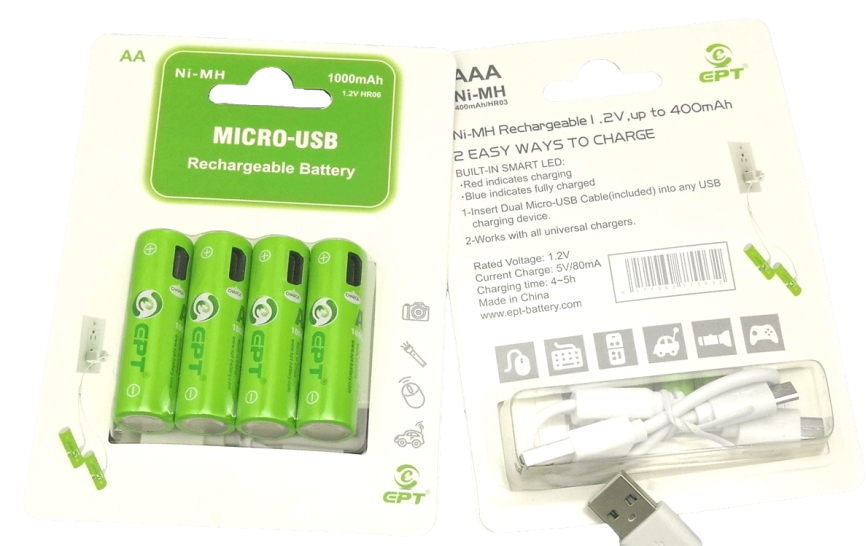 USB充电镍氢电池5号7号